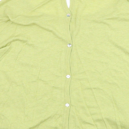 Saskia Womens Green Round Neck Cotton Pullover Jumper Size XL