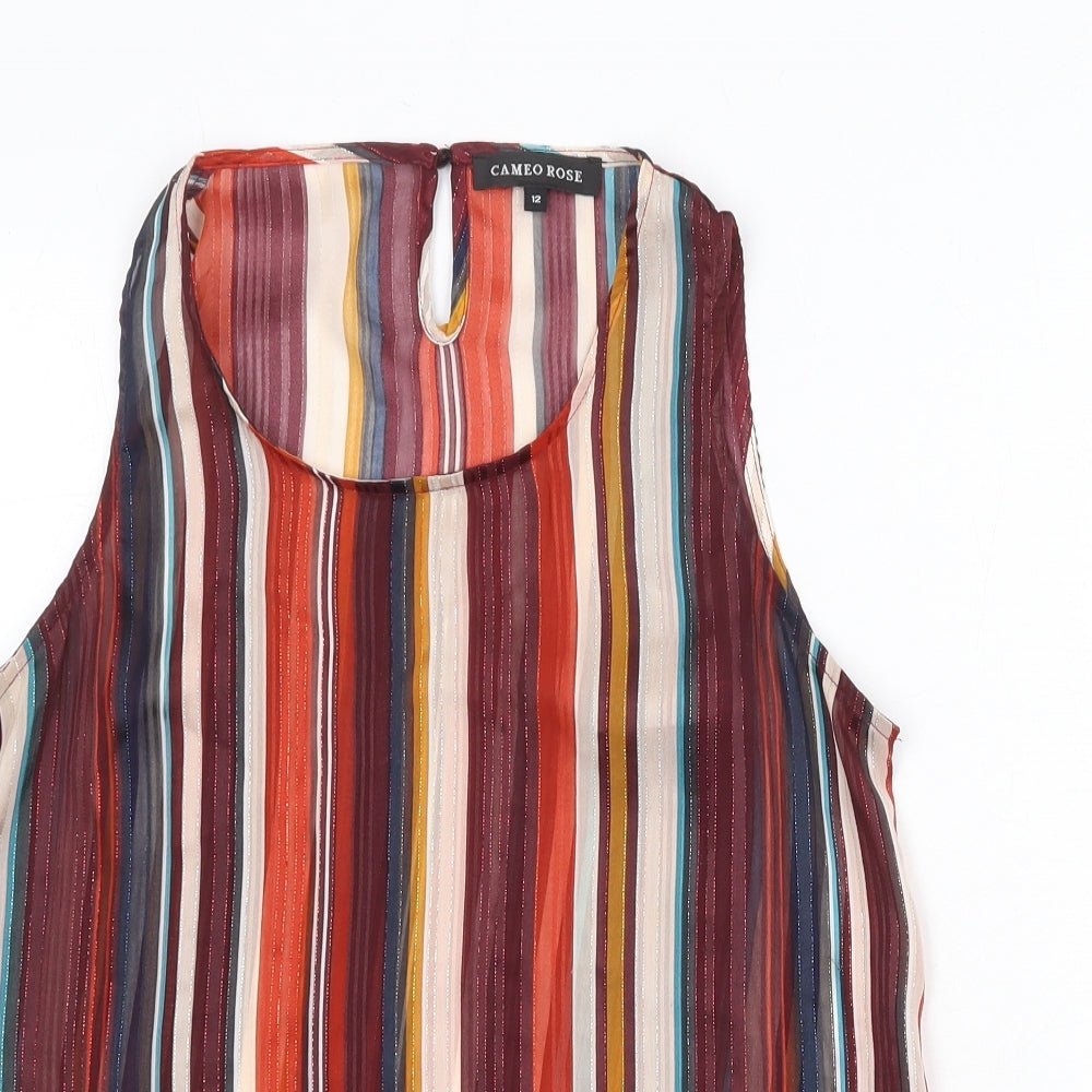 Womens UK Size 12 Cameo Rose Multicoloured Basic Tank