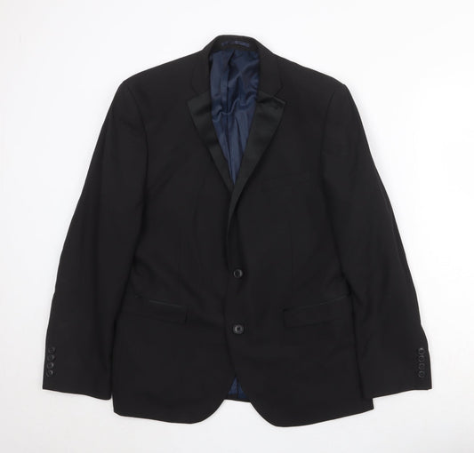 NEXT Mens Black Polyester Jacket Suit Jacket Size 42 Regular