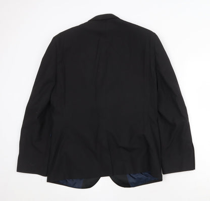 NEXT Mens Black Polyester Jacket Suit Jacket Size 42 Regular