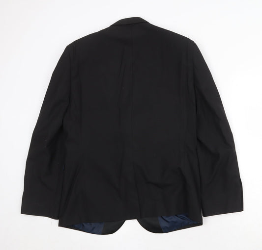 NEXT Mens Black Polyester Jacket Suit Jacket Size 42 Regular