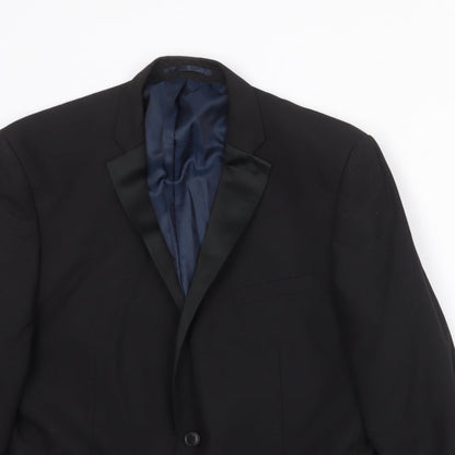 NEXT Mens Black Polyester Jacket Suit Jacket Size 42 Regular