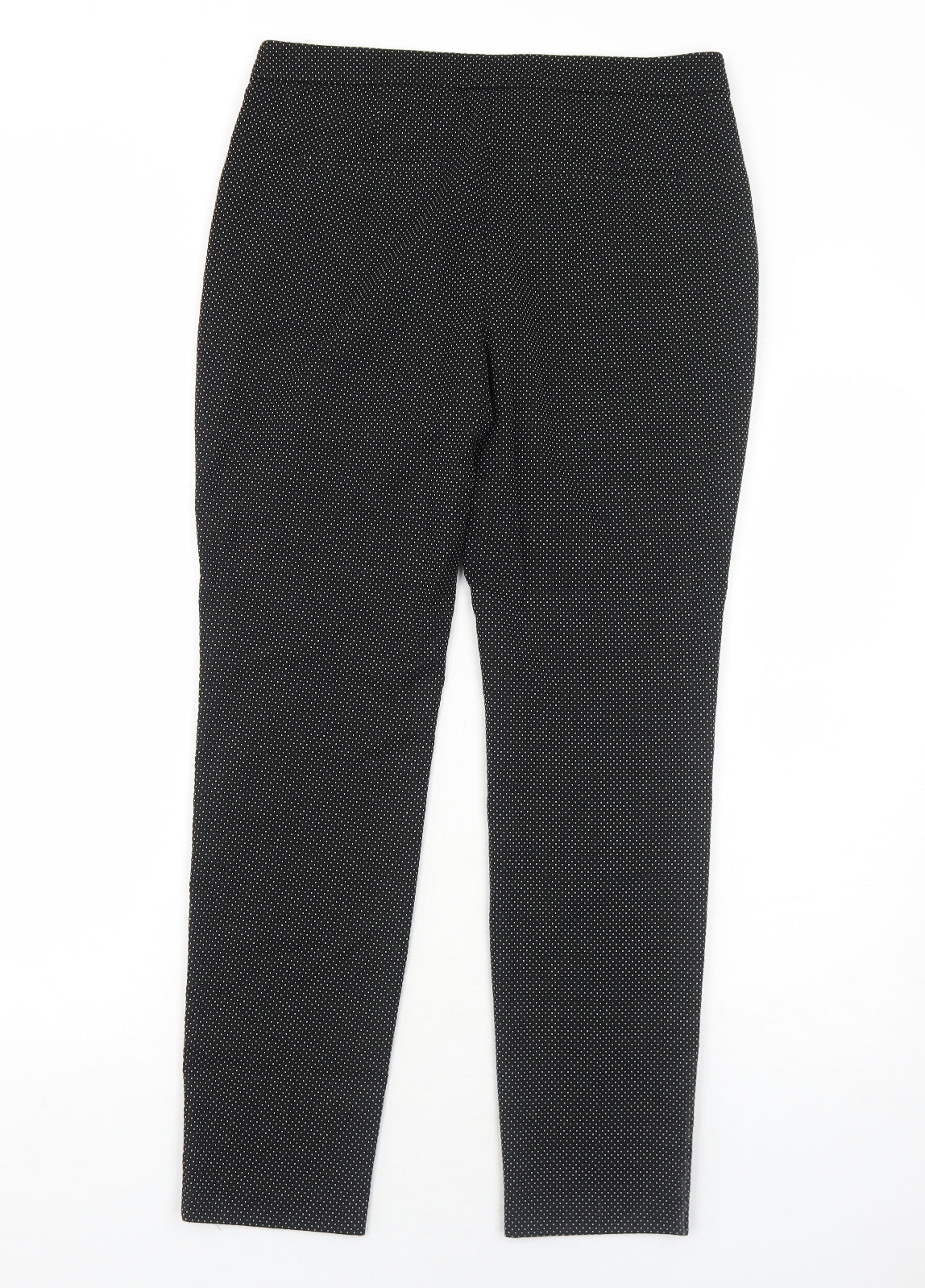 BAF Womens Black Polka Dot Polyester Trousers Size 10 Regular Zip