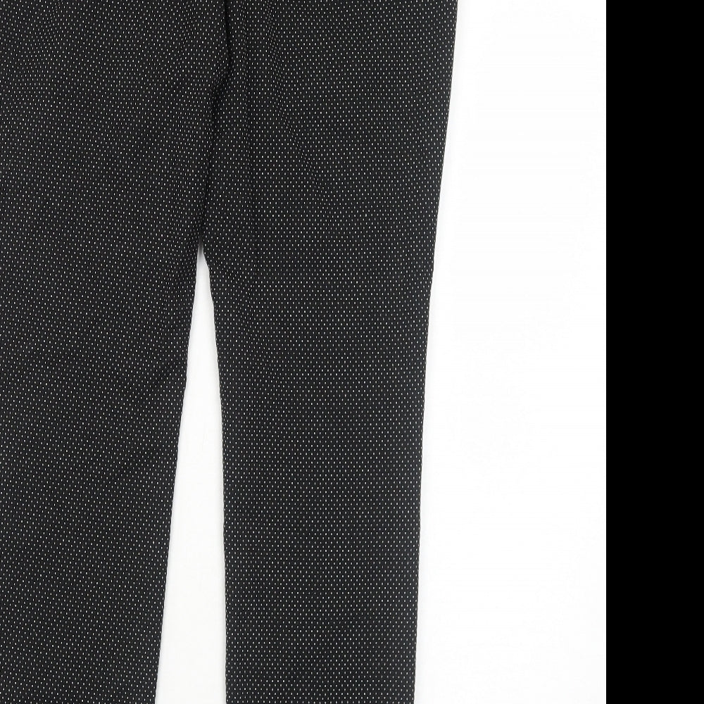 BAF Womens Black Polka Dot Polyester Trousers Size 10 Regular Zip