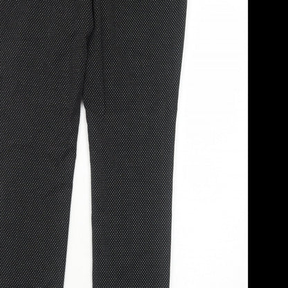 BAF Womens Black Polka Dot Polyester Trousers Size 10 Regular Zip