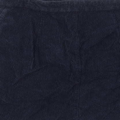Phase Eight Womens Blue Cotton A-Line Skirt Size 12 Zip
