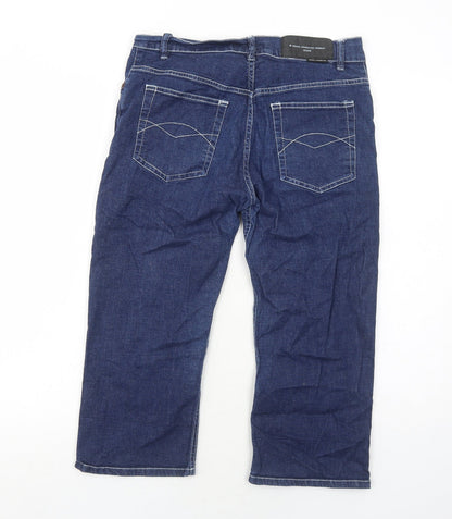 French Connection Womens Blue Cotton Skimmer Shorts Size 6 Regular Zip