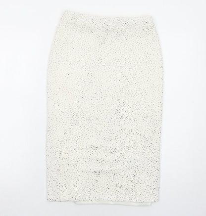 Pins & Needles Womens Ivory Geometric Acetate Straight & Pencil Skirt Size M
