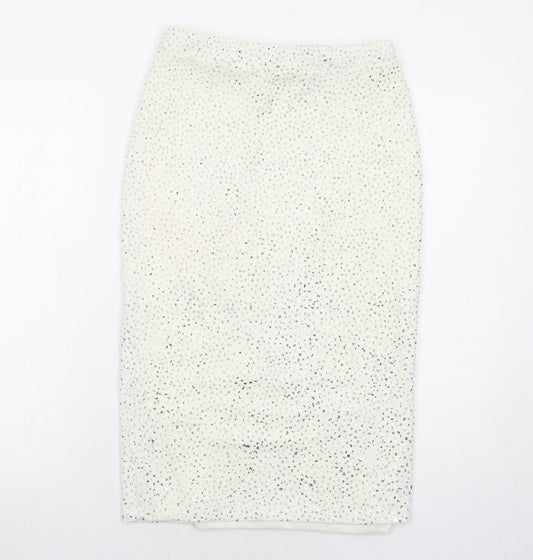Pins & Needles Womens Ivory Geometric Acetate Straight & Pencil Skirt Size M