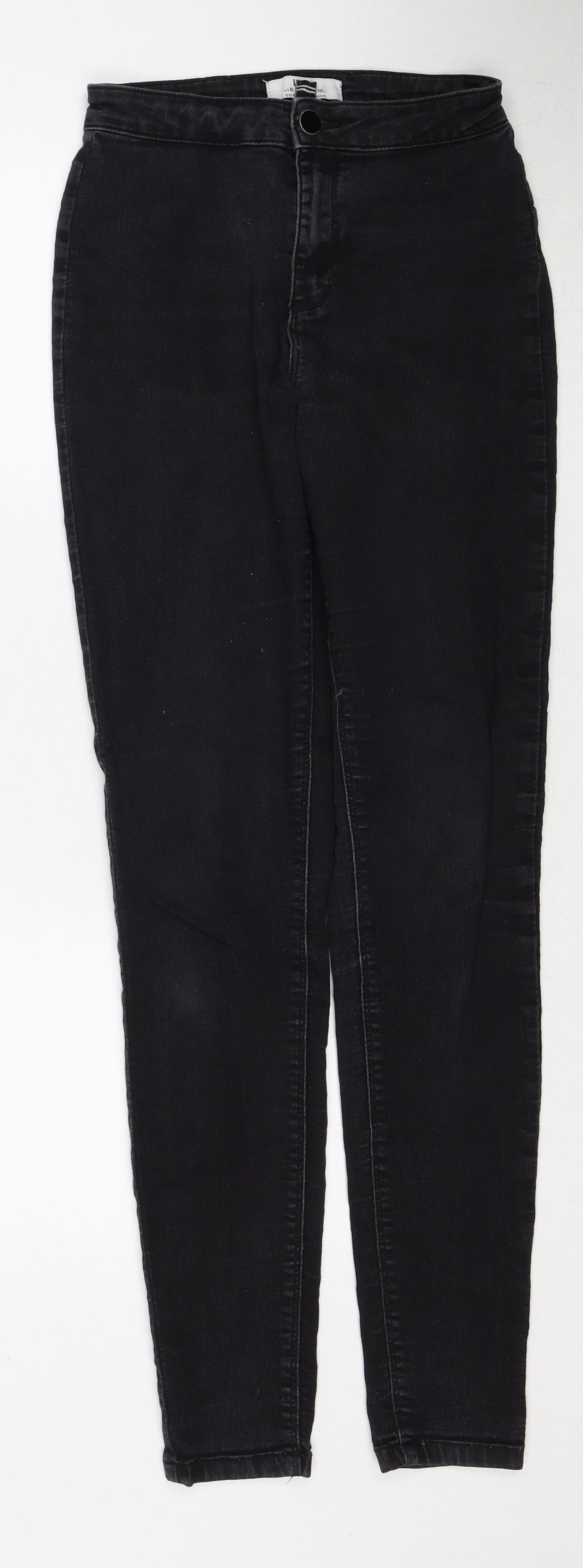 Dorothy Perkins Womens Black Cotton Skinny Jeans Size 10 Regular Zip