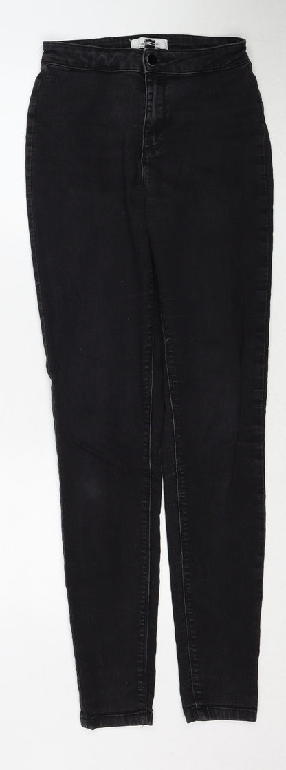 Dorothy Perkins Womens Black Cotton Skinny Jeans Size 10 Regular Zip