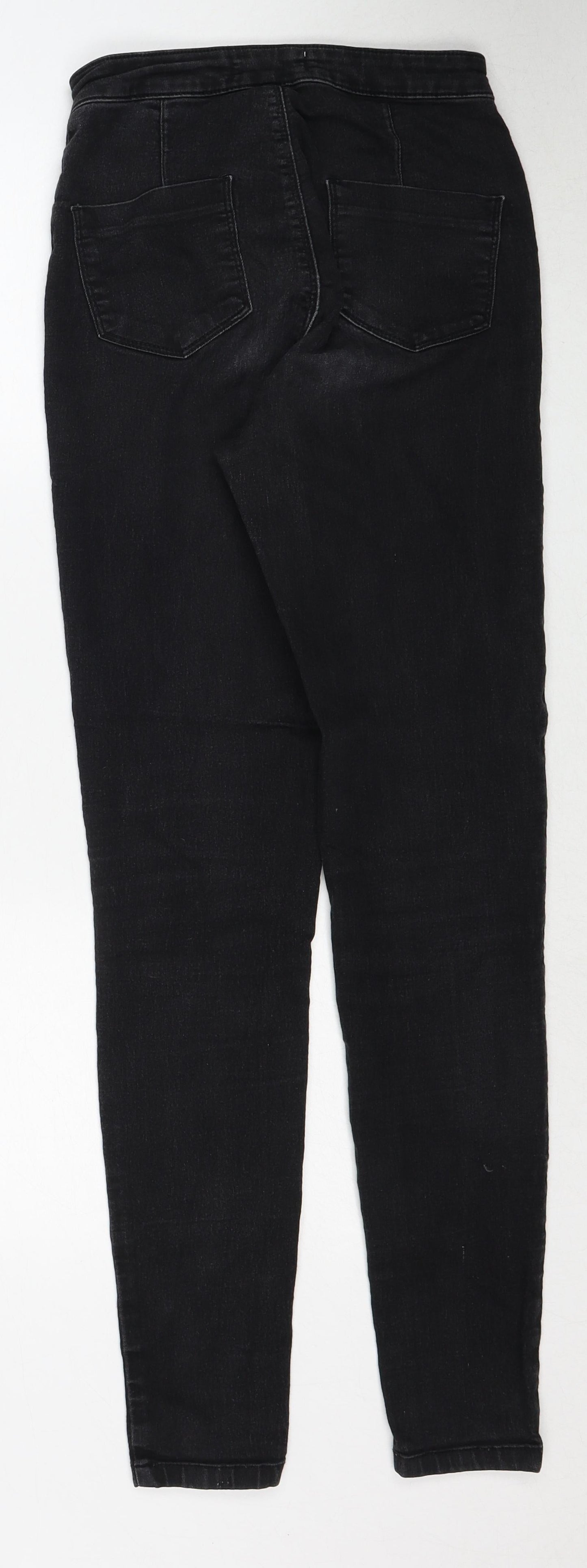 Dorothy Perkins Womens Black Cotton Skinny Jeans Size 10 Regular Zip