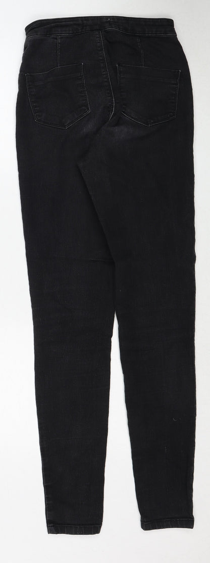 Dorothy Perkins Womens Black Cotton Skinny Jeans Size 10 Regular Zip