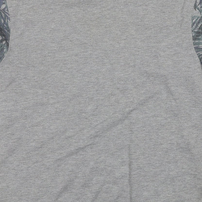 Topman Mens Grey Geometric Polyester Pullover Sweatshirt Size M - Leaves