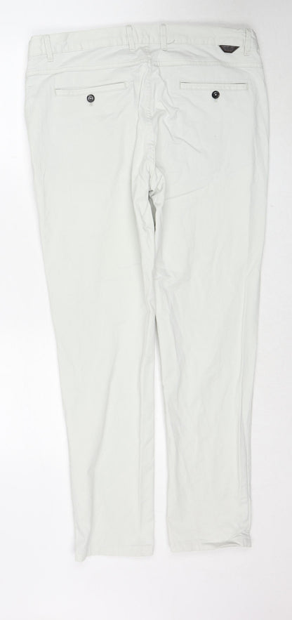 Zara Womens Ivory Cotton Skinny Jeans Size XL Slim Zip