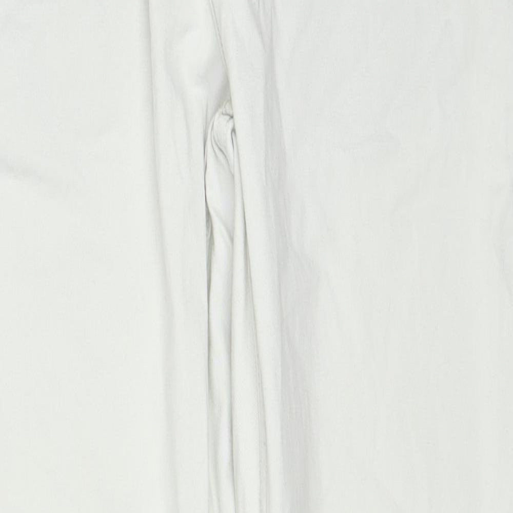 Zara Womens Ivory Cotton Skinny Jeans Size XL Slim Zip