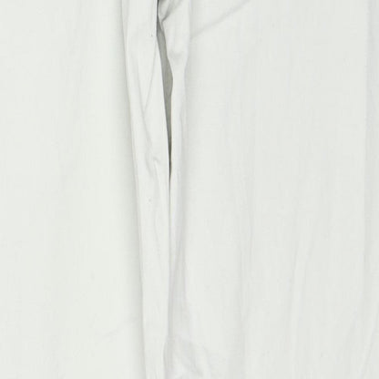Zara Womens Ivory Cotton Skinny Jeans Size XL Slim Zip