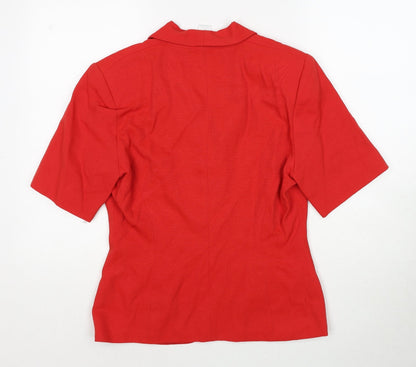 C&A Womens Red Jacket Blazer Size 12 Button