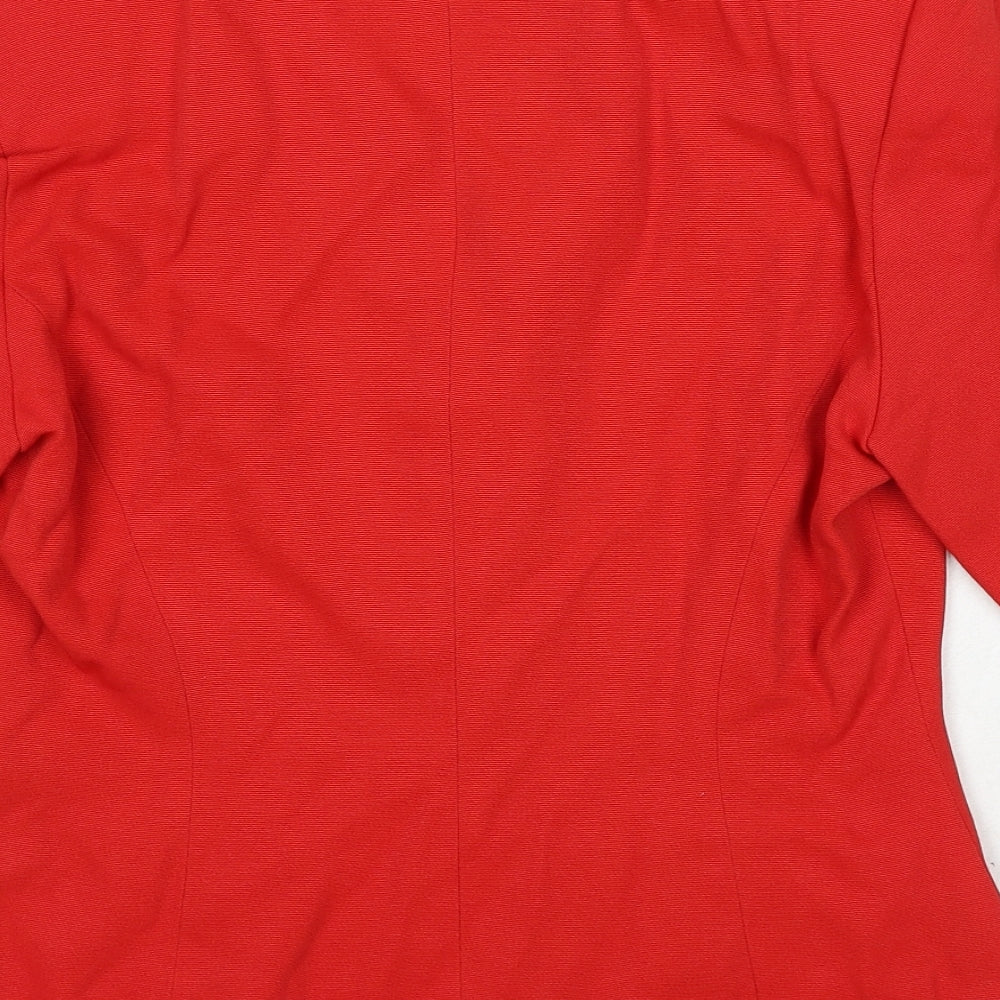 C&A Womens Red Jacket Blazer Size 12 Button