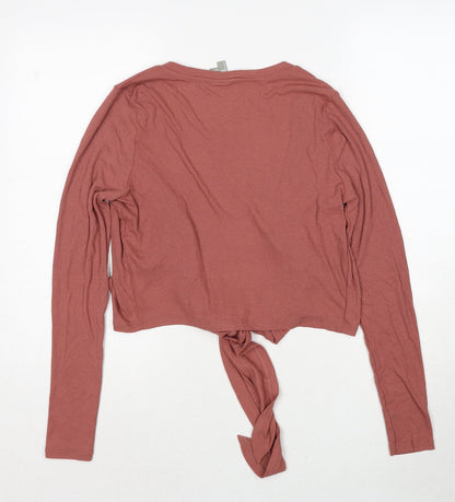 ASOS Womens Beige V-Neck Viscose Wrap Jumper Size 12