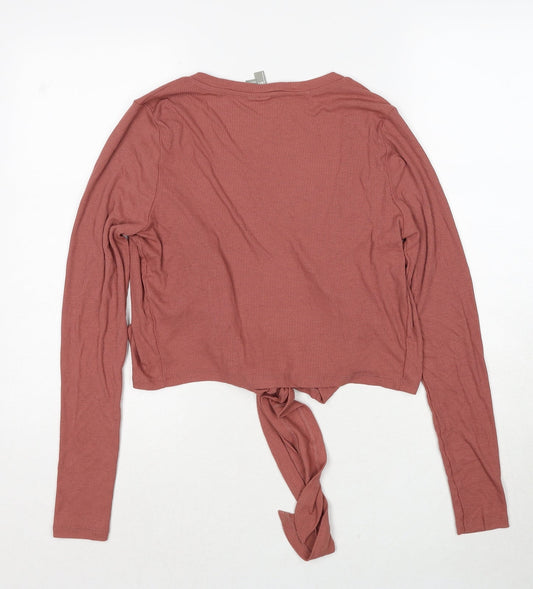 ASOS Womens Beige V-Neck Viscose Wrap Jumper Size 12