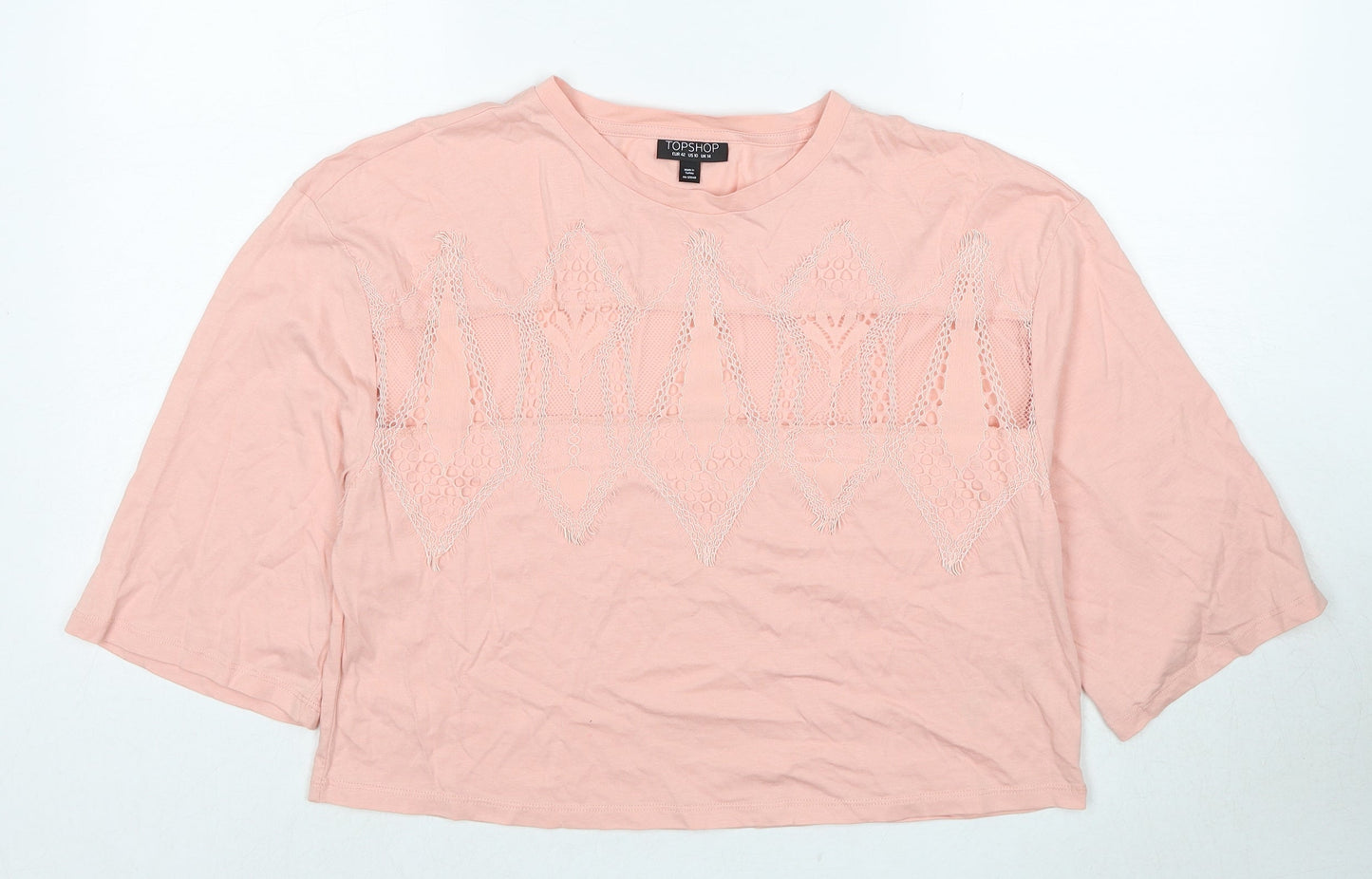 Womens UK Size 14 Topshop Pink Basic T-Shirt