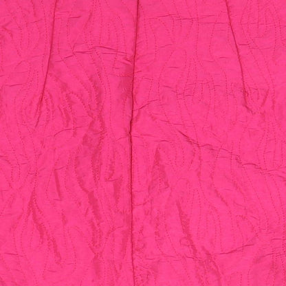 Bershka Womens Pink Geometric Polyester Mini Skirt Size XS Zip