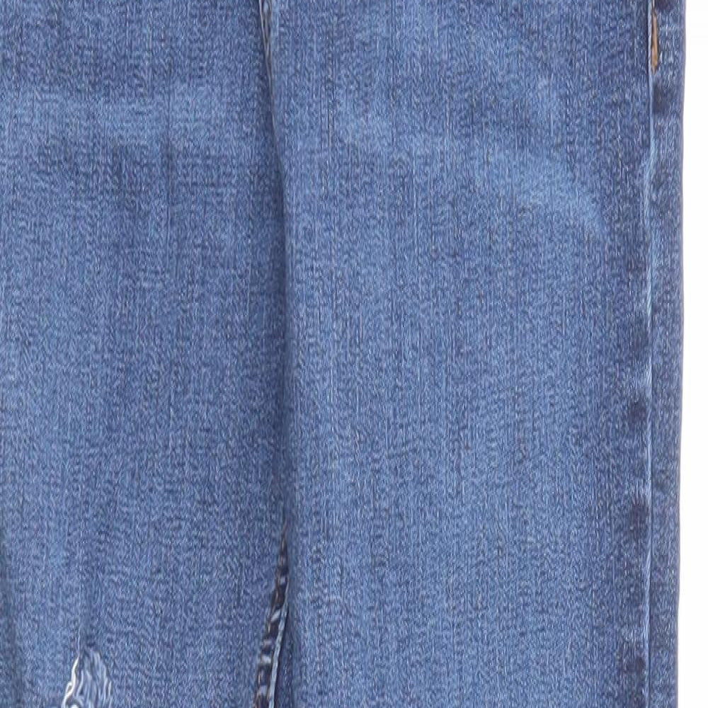 Topshop Womens Blue Cotton Skinny Jeans Size 26 in L30 in Regular Zip