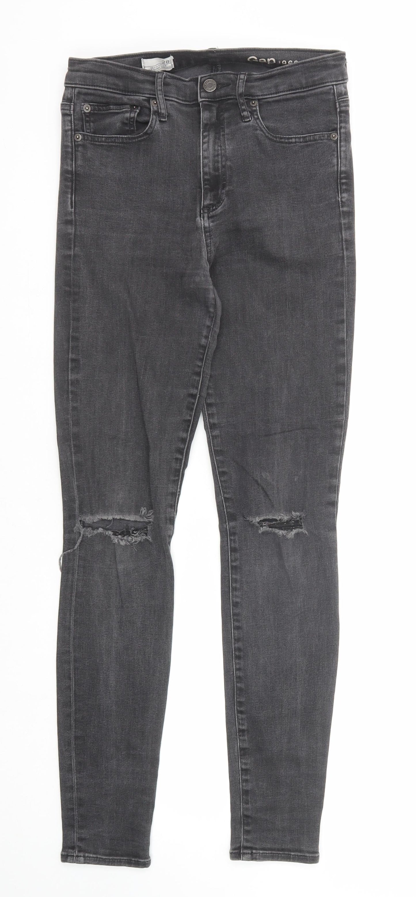 Gap Womens Black Cotton Skinny Jeans Size 28 in Regular Zip