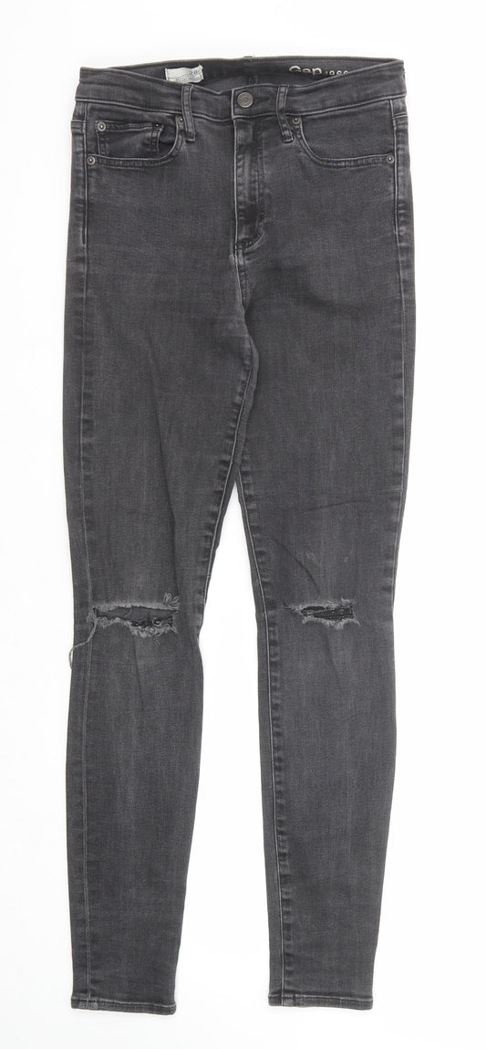 Gap Womens Black Cotton Skinny Jeans Size 28 in Regular Zip