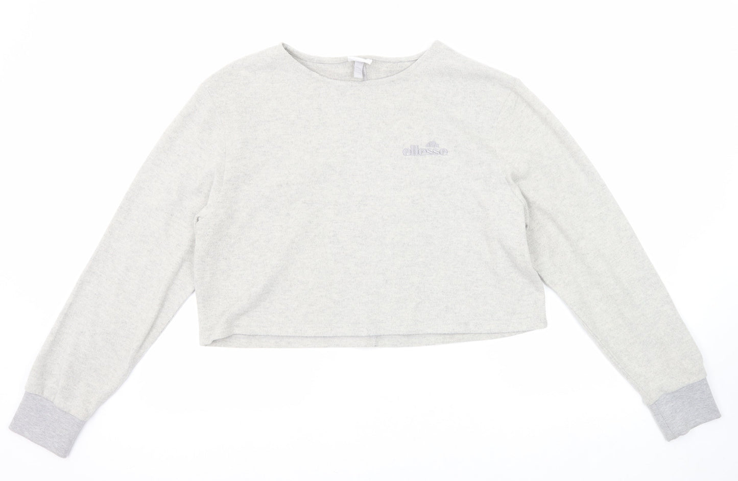 ellesse Womens Grey Round Neck Polyester Pullover Jumper Size 12