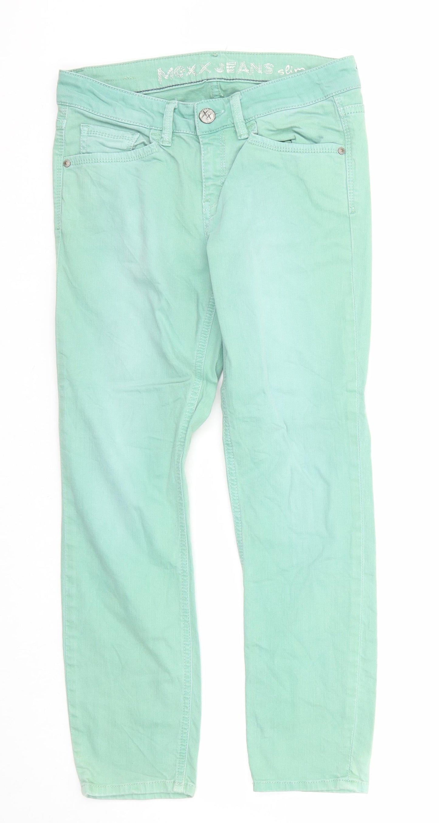 Mexx Womens Grey Cotton Straight Jeans Size 28 in Regular Zip