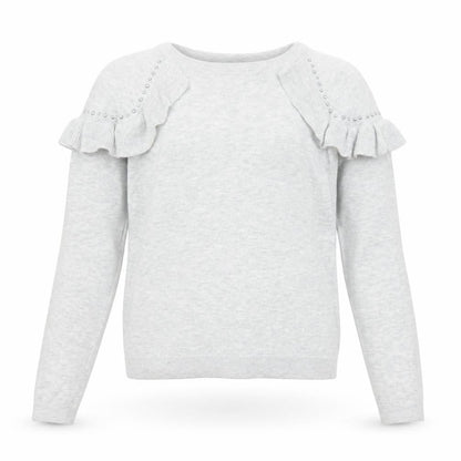 NEXT Girls Grey Round Neck Cotton Pullover Jumper Size 12 Years Pullover