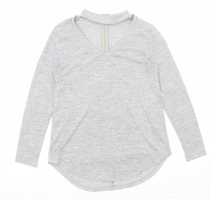 Womens UK Size 8 Quiz Grey Pullover Jumper