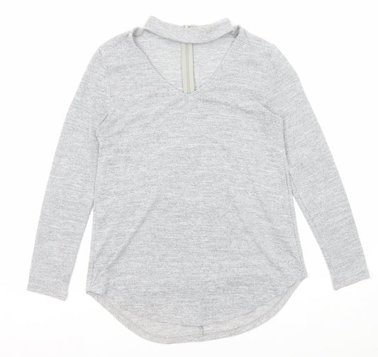 Womens UK Size 8 Quiz Grey Pullover Jumper