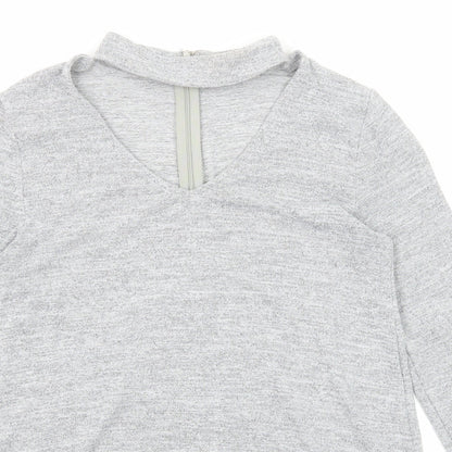 Womens UK Size 8 Quiz Grey Pullover Jumper