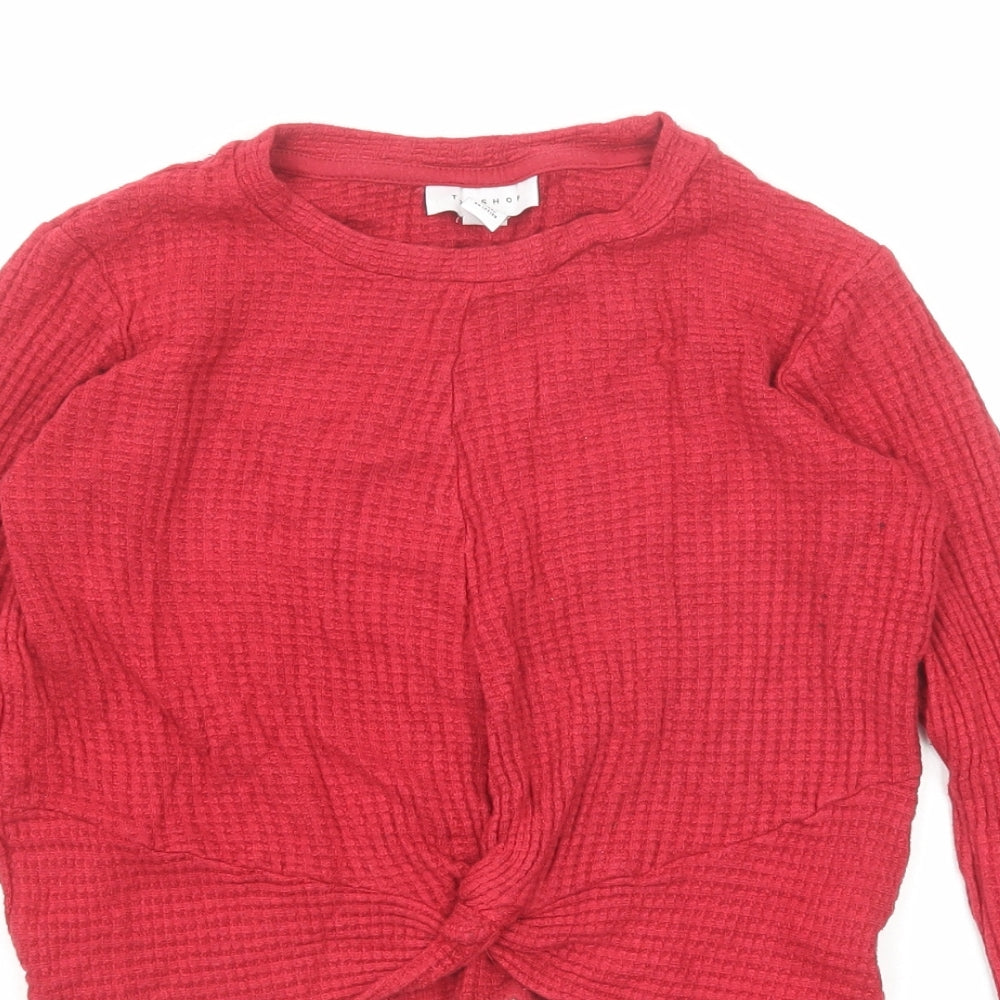 Womens UK Size 6 Topshop Red Pullover Jumper