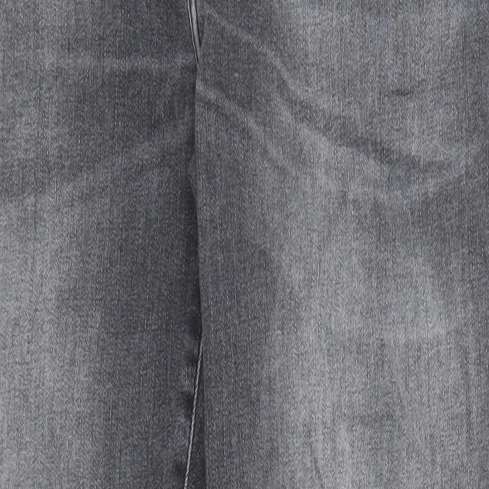 Sylvie Meis Womens Black Cotton Straight Jeans Size 30 in Regular Zip