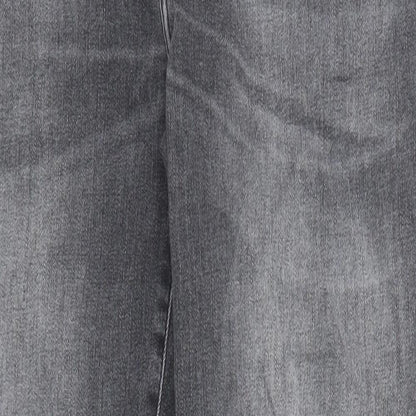 Sylvie Meis Womens Black Cotton Straight Jeans Size 30 in Regular Zip