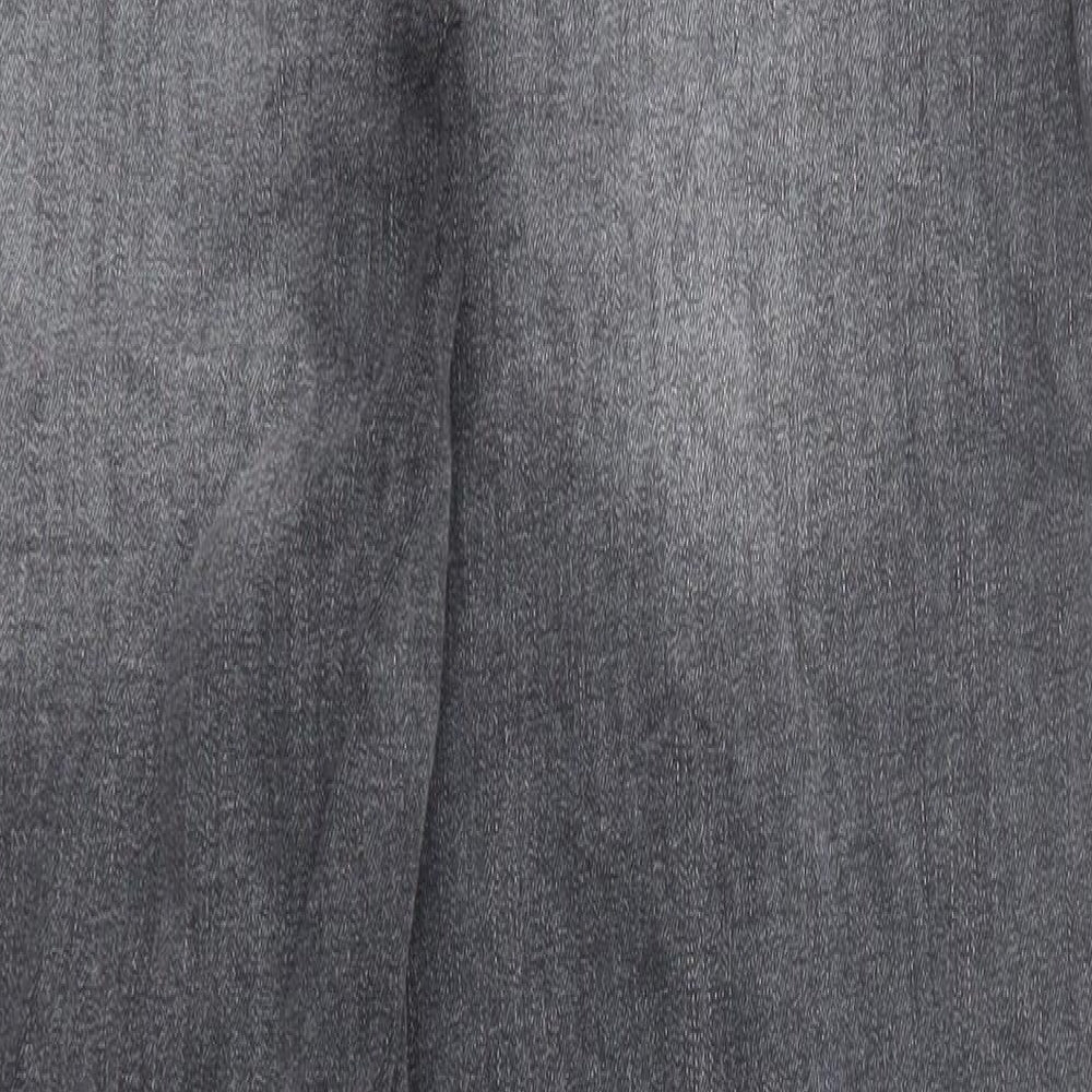 Sylvie Meis Womens Black Cotton Straight Jeans Size 30 in Regular Zip