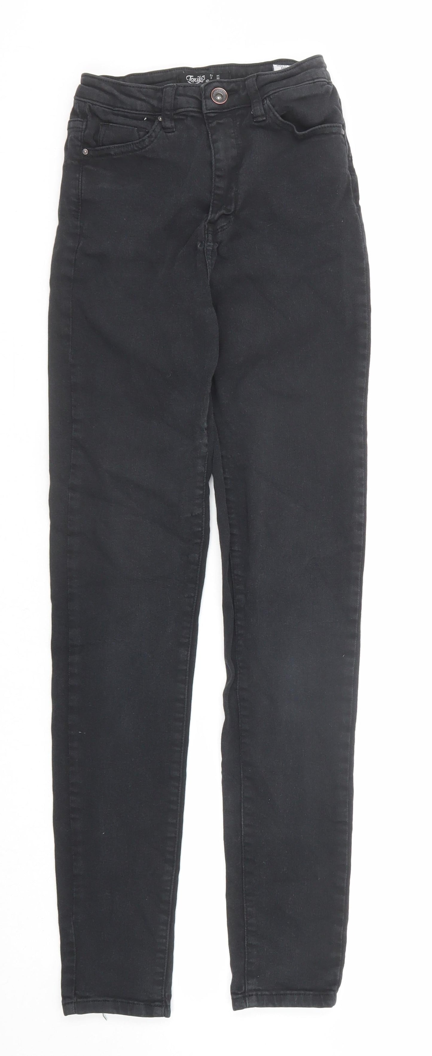 Womens UK Size 8 Toxik3 Regular Fit Skinny Black Jeans