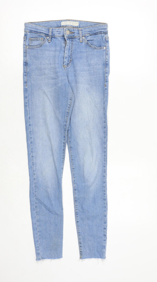 Topshop Womens Black Cotton Skinny Jeans Size 25 in Regular Zip