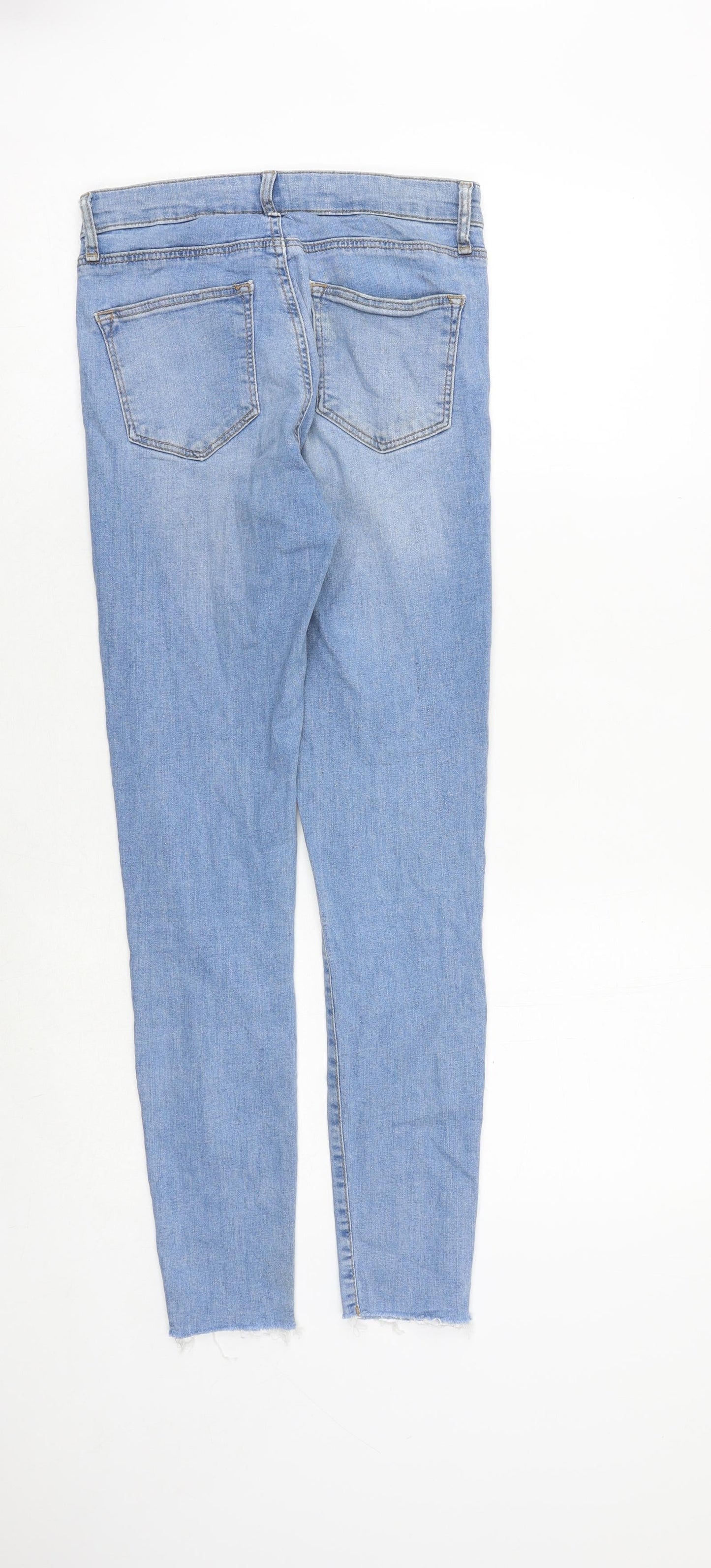 Topshop Womens Black Cotton Skinny Jeans Size 25 in Regular Zip