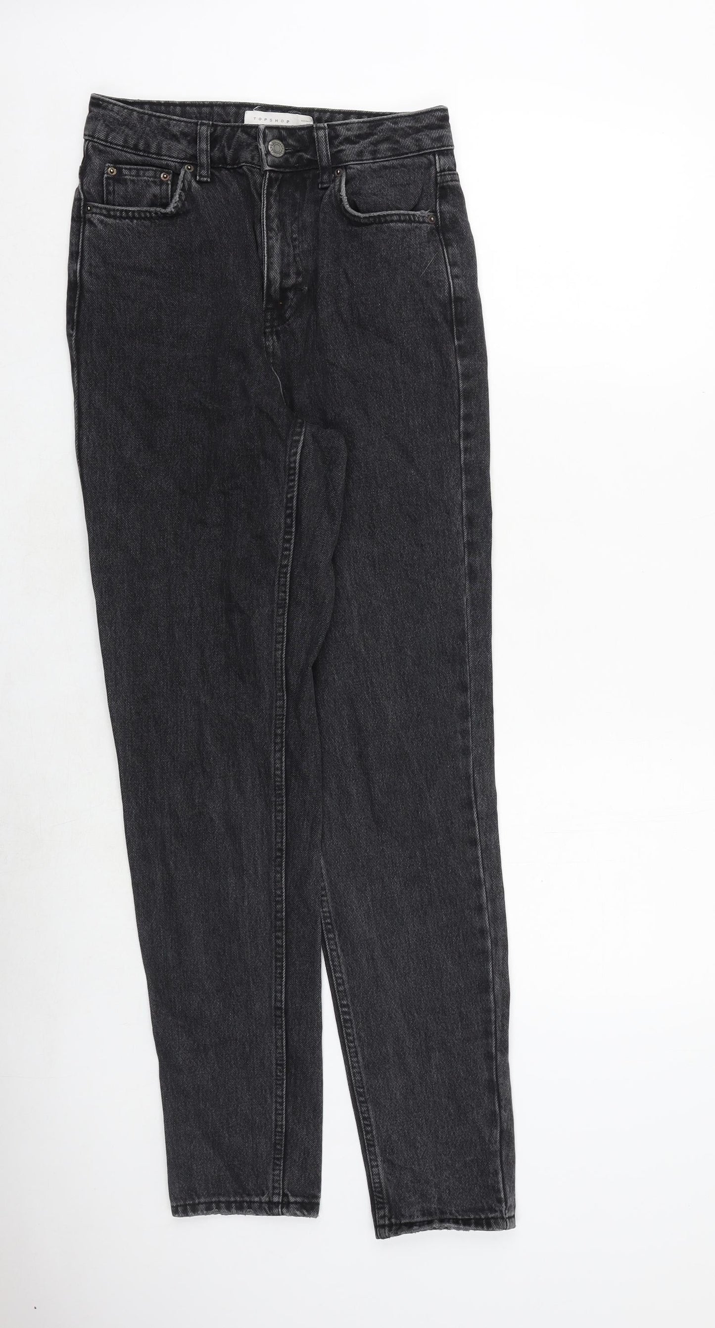 Topshop Womens Grey Cotton Skinny Jeans Size 28 in Regular Zip