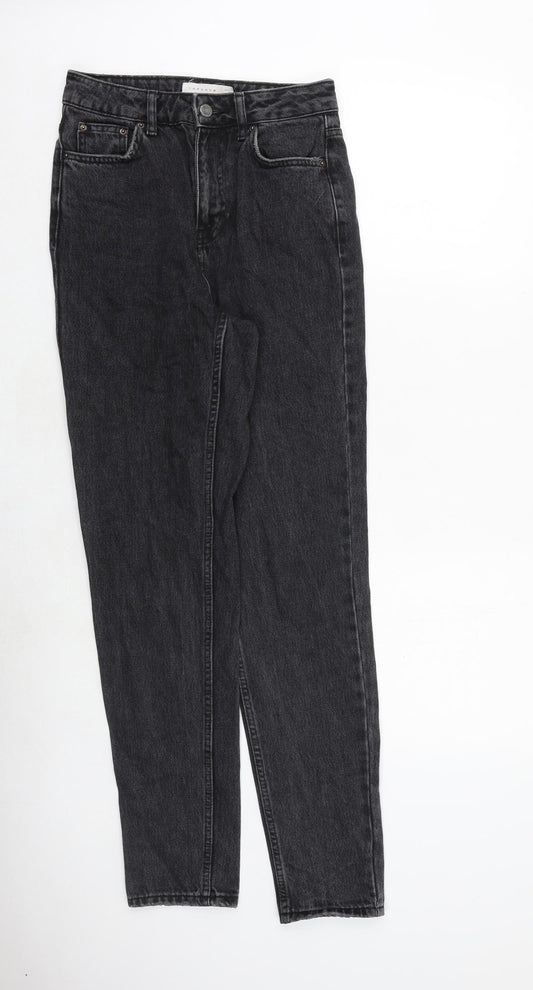 Topshop Womens Grey Cotton Skinny Jeans Size 28 in Regular Zip