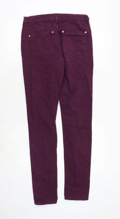 Oasis Womens Red Cotton Skinny Jeans Size 10 Regular Zip