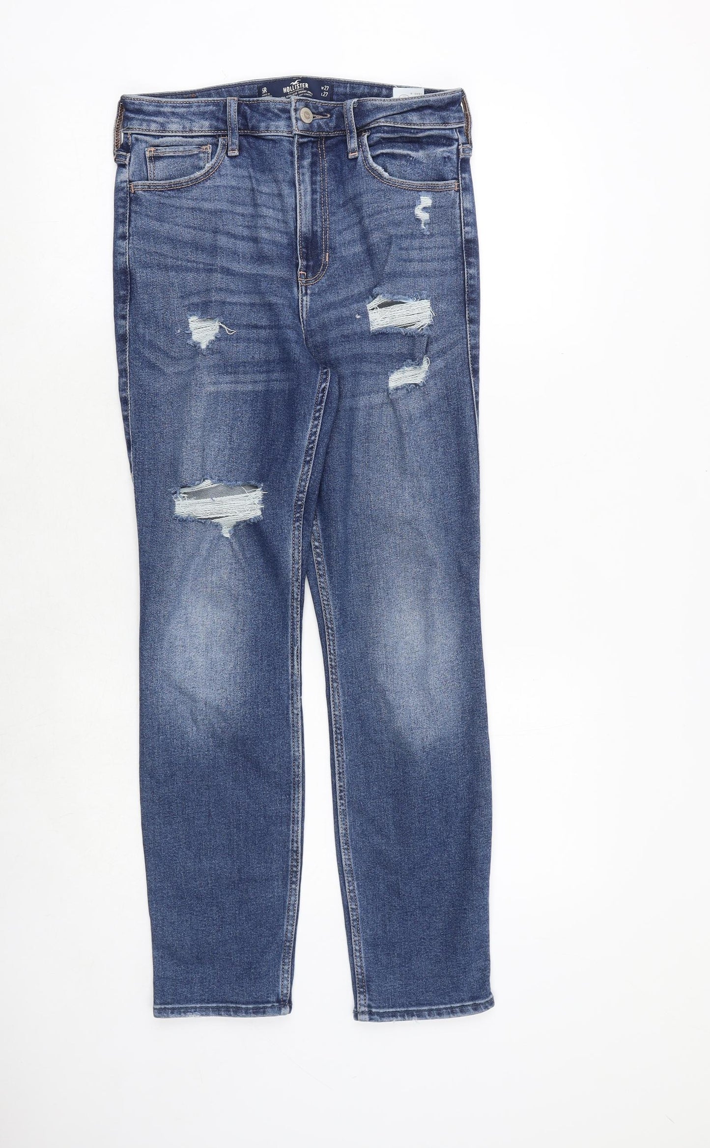 Hollister Womens Blue Cotton Straight Jeans Size 27 in L27 in Regular Zip