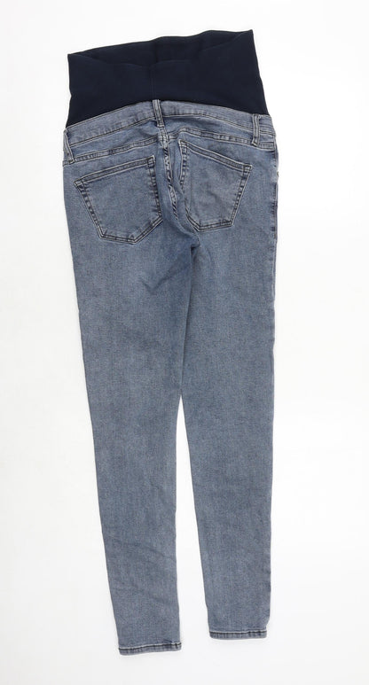 Topshop Womens Blue Cotton Skinny Jeans Size 8 Regular Zip