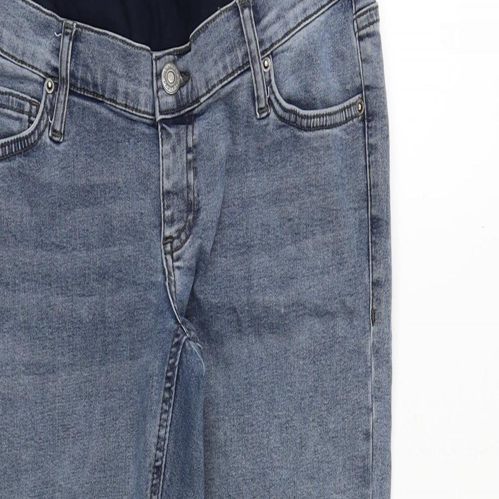 Topshop Womens Blue Cotton Skinny Jeans Size 8 Regular Zip