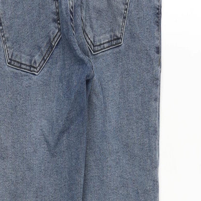 Topshop Womens Blue Cotton Skinny Jeans Size 8 Regular Zip